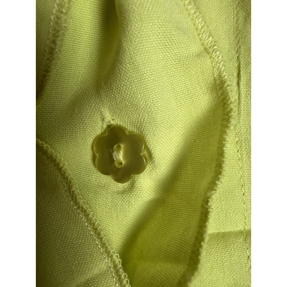 Sag Harbor Womens Green Button Up Silk Shirt Short Sleeve Notched Collar Size 10 - Picture 6 of 8